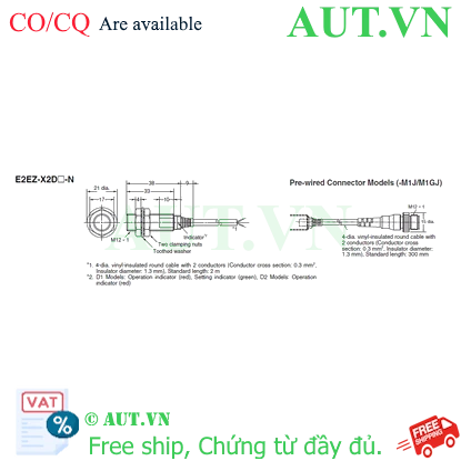 Ảnh của Cảm biến tiệm cận Omron E2EZ-X2D1-M1GJ 0.3M