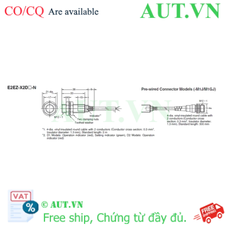 Ảnh của Cảm biến tiệm cận Omron E2EZ-X2D1-M1J 0.3M