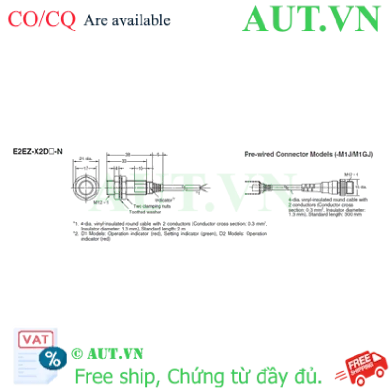 Ảnh của Cảm biến tiệm cận Omron E2EZ-X2D1-M1J 0.3M