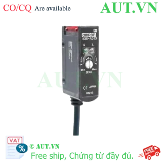 Ảnh của Cảm biến quang Omron E3S-AD13 2M: Phản xạ khuếch tán 100mm, Ngõ ra NPN, Chống nước IP67 | Chính hãng AUT VN