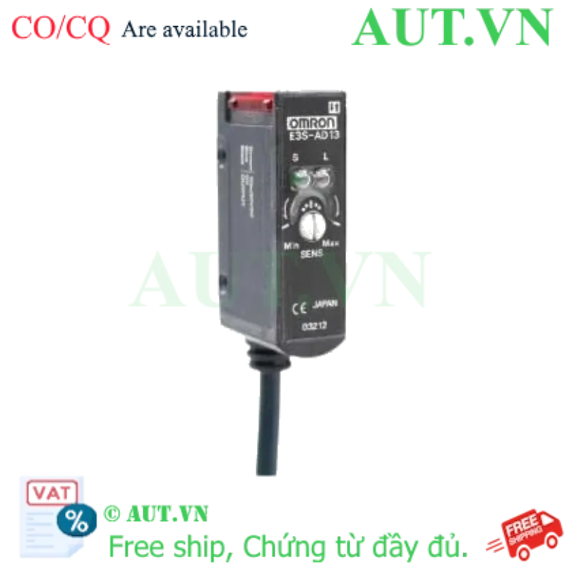 Ảnh của Cảm biến quang Omron E3S-AD13 2M | Phản xạ khuếch tán 100mm, NPN, IP67