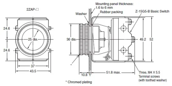 Ảnh của Công tắc nút nhấn Omron 2ZAP-G