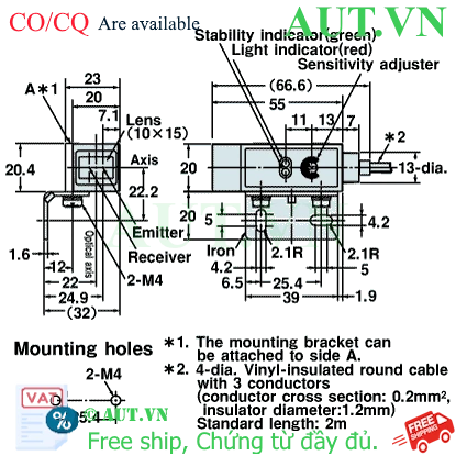 Ảnh của Cảm biến quang điện Omron E3S-RS30E4 2M