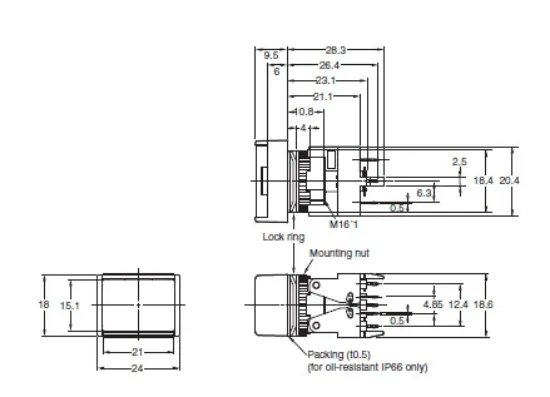Ảnh của Công tắc nút nhấn Omron A165-JAM-2P