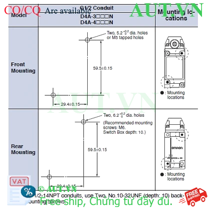 Ảnh của Công tắc hành trình Limit Switch Omron D4A-4511N