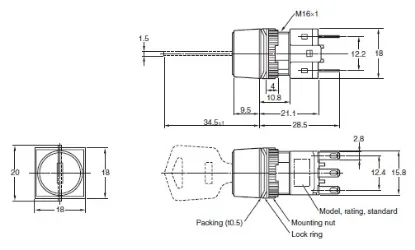Ảnh của Công tắc nút nhấn Omron A165K-A2ML-2