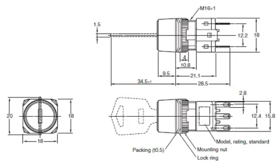 Ảnh của Công tắc nút nhấn Omron A165K-T2M-2