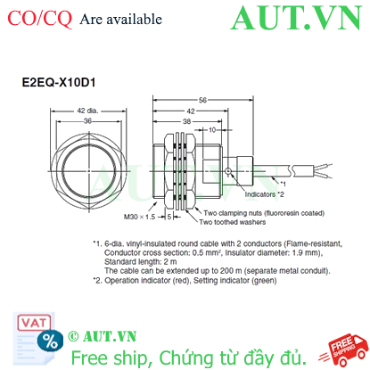 Ảnh của Cảm biến tiệm cận Omron E2EQ-X10D1 2M