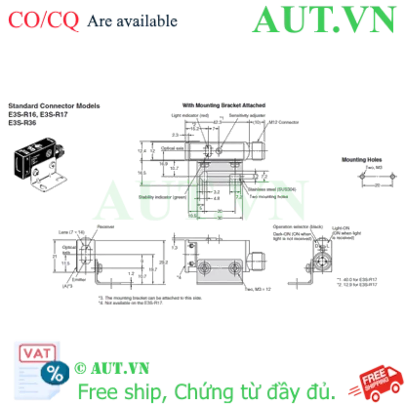 Ảnh của Cảm biến quang điện Omron E3S-R36