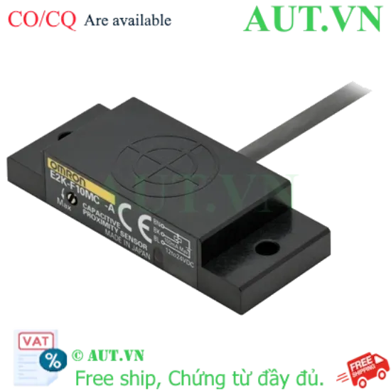 Ảnh của Cảm biến điện dung Omron E2K-F10MC1-A 2M - NPN NO, Khoảng cách 10mm, Thân vuông ABS