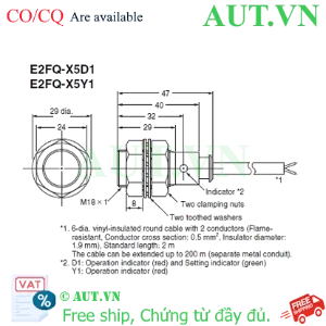 Ảnh của Cảm biến tiệm cận Omron E2FQ-X5D1 5M
