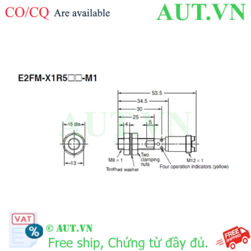 Ảnh của Cảm biến tiệm cận Omron E2FM-X1R5B1-M1