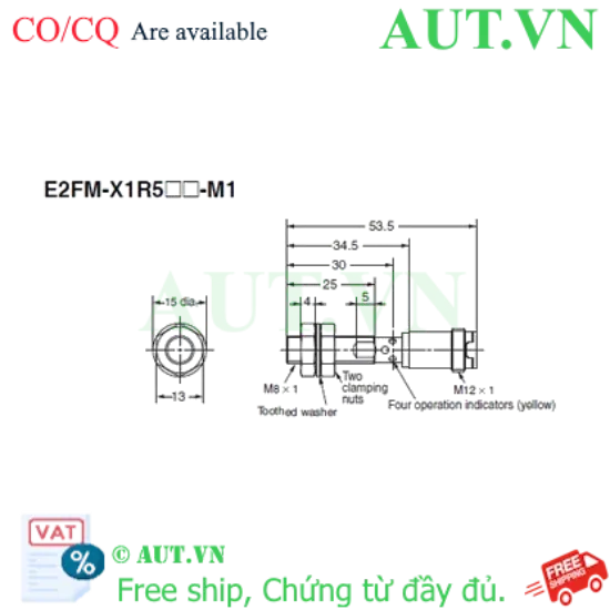 Ảnh của Cảm biến tiệm cận Omron E2FM-X1R5C1-M1