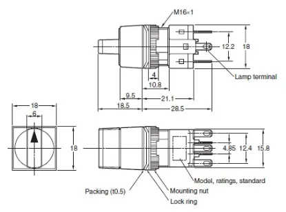 Ảnh của Công tắc nút nhấn Omron A165S-A2A-2