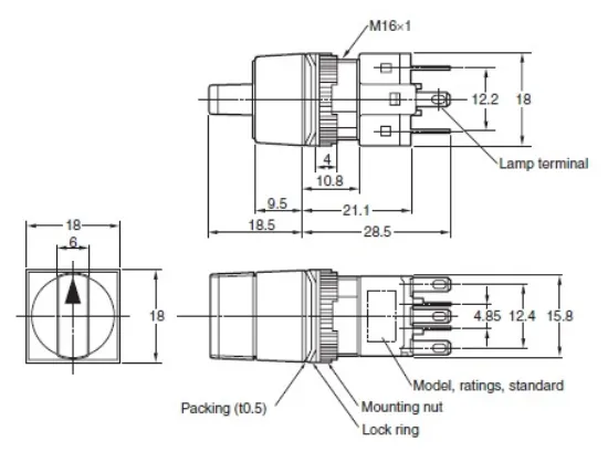 Ảnh của Công tắc nút nhấn Omron A165S-A2A-2