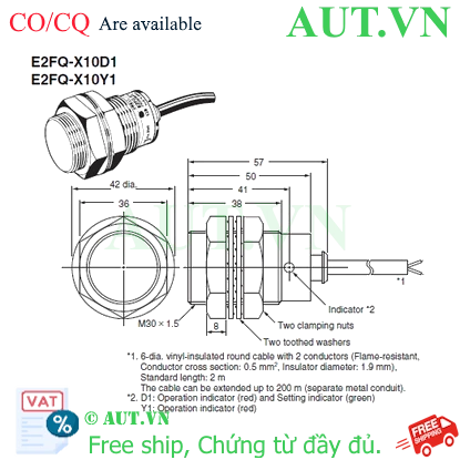 Ảnh của Cảm biến tiệm cận Omron E2FQ-X10D1 5M