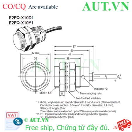 Ảnh của Cảm biến tiệm cận Omron E2FQ-X10D1 5M