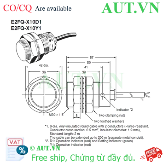 Ảnh của Cảm biến tiệm cận Omron E2FQ-X10D1 5M