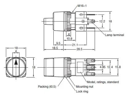 Ảnh của Công tắc nút nhấn Omron A165S-T2A-2