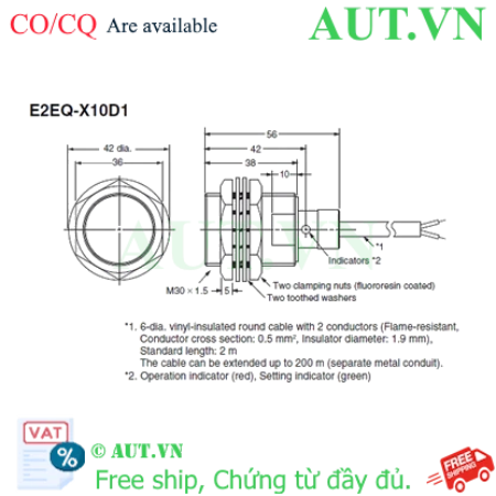 Ảnh của Cảm biến tiệm cận Omron E2EQ-X10D1 5M