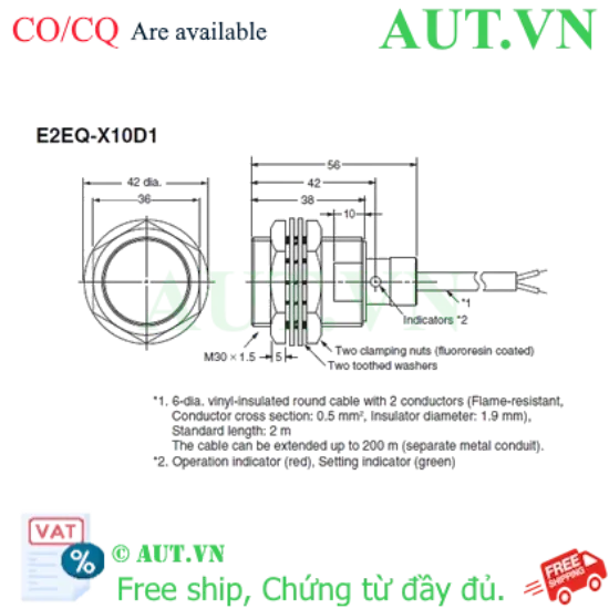 Ảnh của Cảm biến tiệm cận Omron E2EQ-X10D1 5M