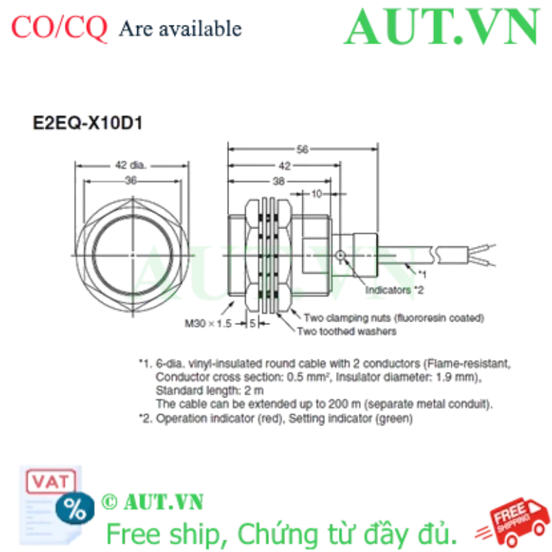 Ảnh của Cảm biến tiệm cận Omron E2EQ-X10D1 5M