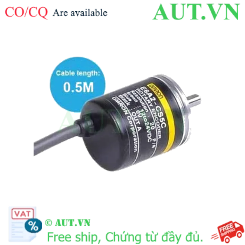 Ảnh của Encoder Omron E6A2-CS5C 20 P/R NPN - Trục 4mm, Độ Chính Xác Cao | AUT VN