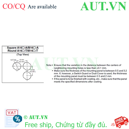 Ảnh của Công tắc nút nhấn Omron A16L-AGM-24D-2P