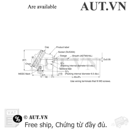 Ảnh của Cảm biến nhiệt độ Omron E52-CA35C-N D=8