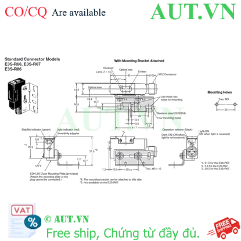 Ảnh của Cảm biến quang điện Omron E3S-R86