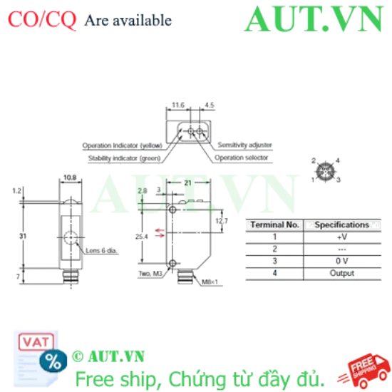 Ảnh của Cảm biến quang điện Omron E3ZM-B66T-C