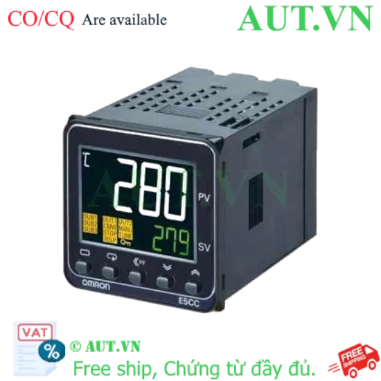 Ảnh của Omron E5CC-CQ3D5M-003: Bộ Điều Khiển Nhiệt Độ PID Chính Xác, Nguồn 24V, Truyền Thông RS-485