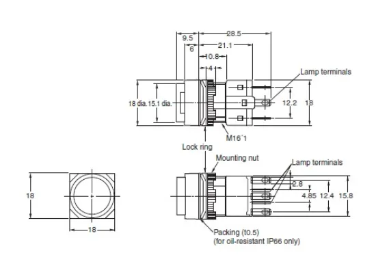 Ảnh của Công tắc nút nhấn Omron A16-TYM-2
