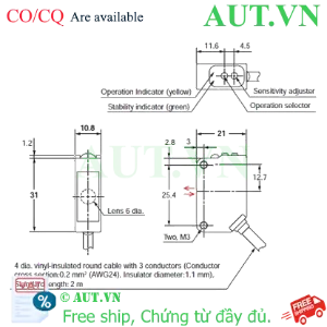 Ảnh của Cảm biến quang điện Omron E3ZM-B61T-C 2M