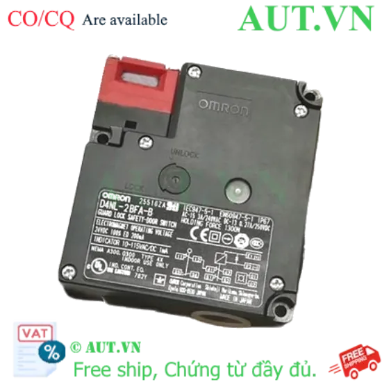 Ảnh của Khóa Cửa An Toàn Omron D4NL-2BFA-B - 24VDC, Lực Giữ 1300N, Chống Nước IP67