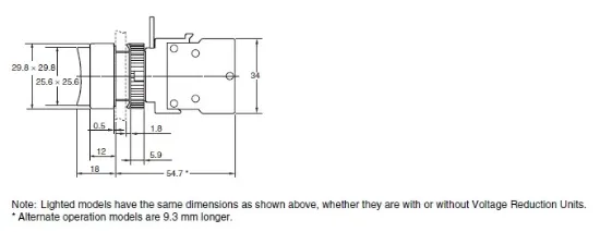 Ảnh của Công tắc nút nhấn Omron A22L-CA-T2-20A