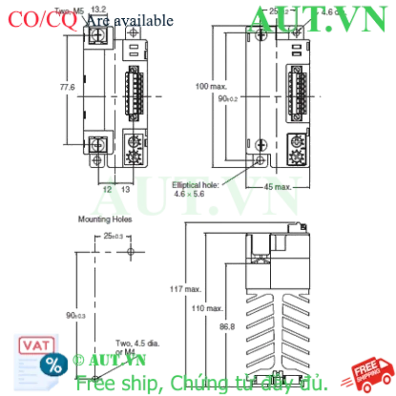 Ảnh của Relay Bán Dẫn Omron G3PF-225B-CTB DC24 | 25A, 1 Pha, Zero-Cross - AUT VN