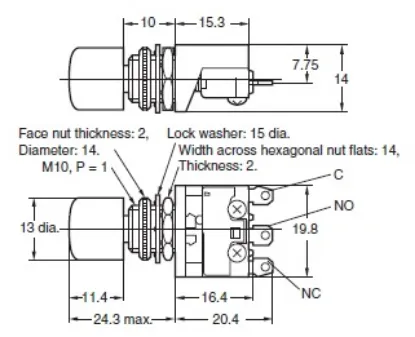 Ảnh của Công tắc nút nhấn Omron A2A-4G