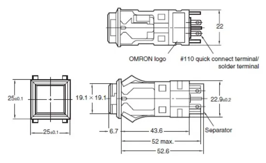Ảnh của Công tắc nút nhấn Omron A3PA-90C11-12ER