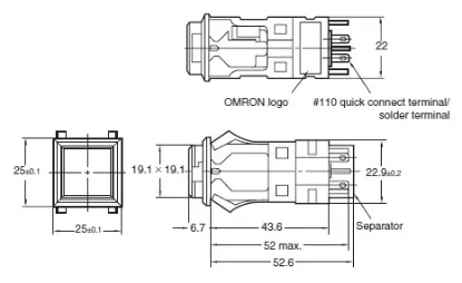 Ảnh của Công tắc nút nhấn Omron A3PA-90C11-24EO