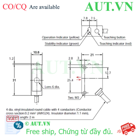 Ảnh của Cảm biến quang điện Omron E3ZM-B61-C 2M