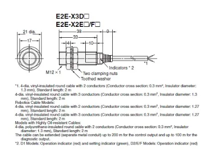 Ảnh của Cảm biến tiệm cận Omron E2E-X3D1S 2M