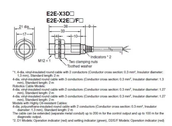 Ảnh của Cảm biến tiệm cận Omron E2E-X3D1S 2M
