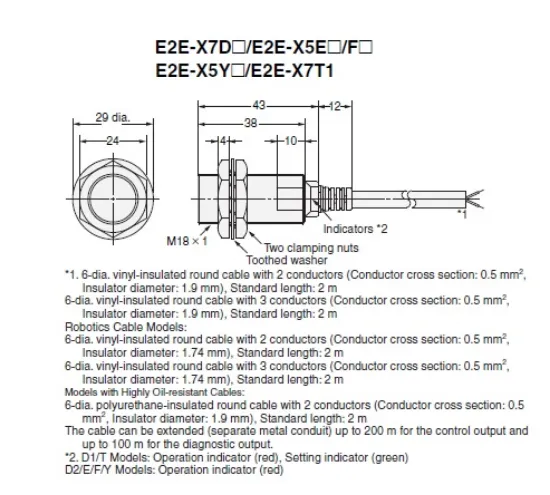 Ảnh của Cảm biến tiệm cận Omron E2E-X7D1S 2M