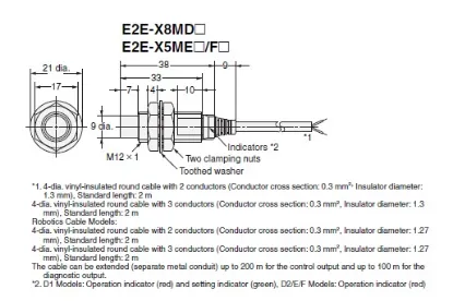 Ảnh của Cảm biến tiệm cận Omron E2E-X8MD1S 2M