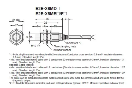 Ảnh của Cảm biến tiệm cận Omron E2E-X8MD1S 2M