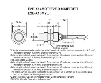 Ảnh của Cảm biến tiệm cận Omron E2E-X14MD1S 2M