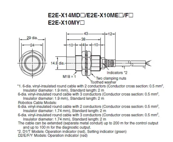 Ảnh của Cảm biến tiệm cận Omron E2E-X14MD1S 2M