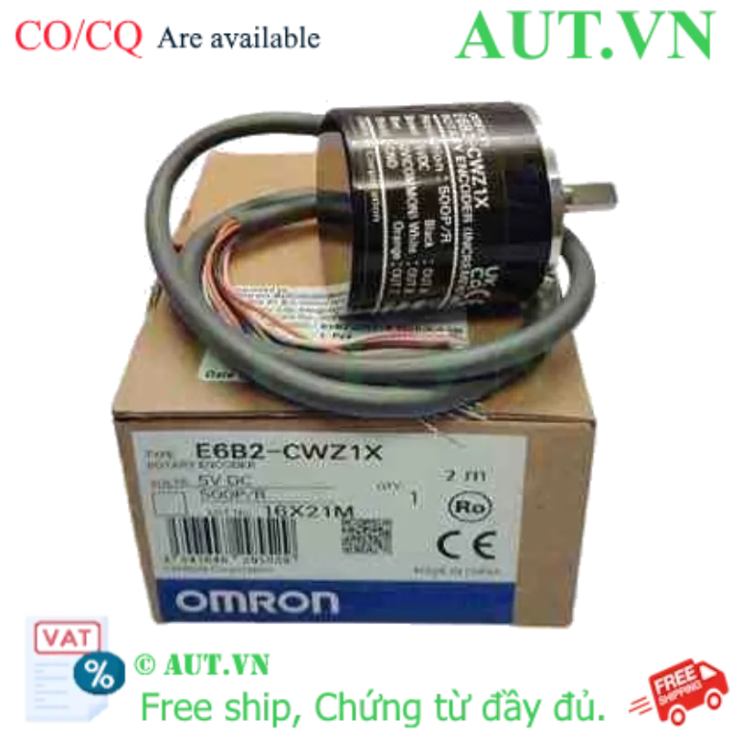 Ảnh của Encoder Omron E6B2-CWZ1X 500P/R - 5VDC, Ngõ ra Line-Driver, Cáp 2M Chính Hãng AUT VN