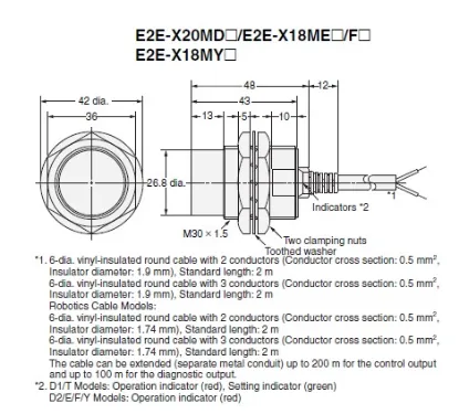 Ảnh của Cảm biến tiệm cận Omron E2E-X20MD1S 2M